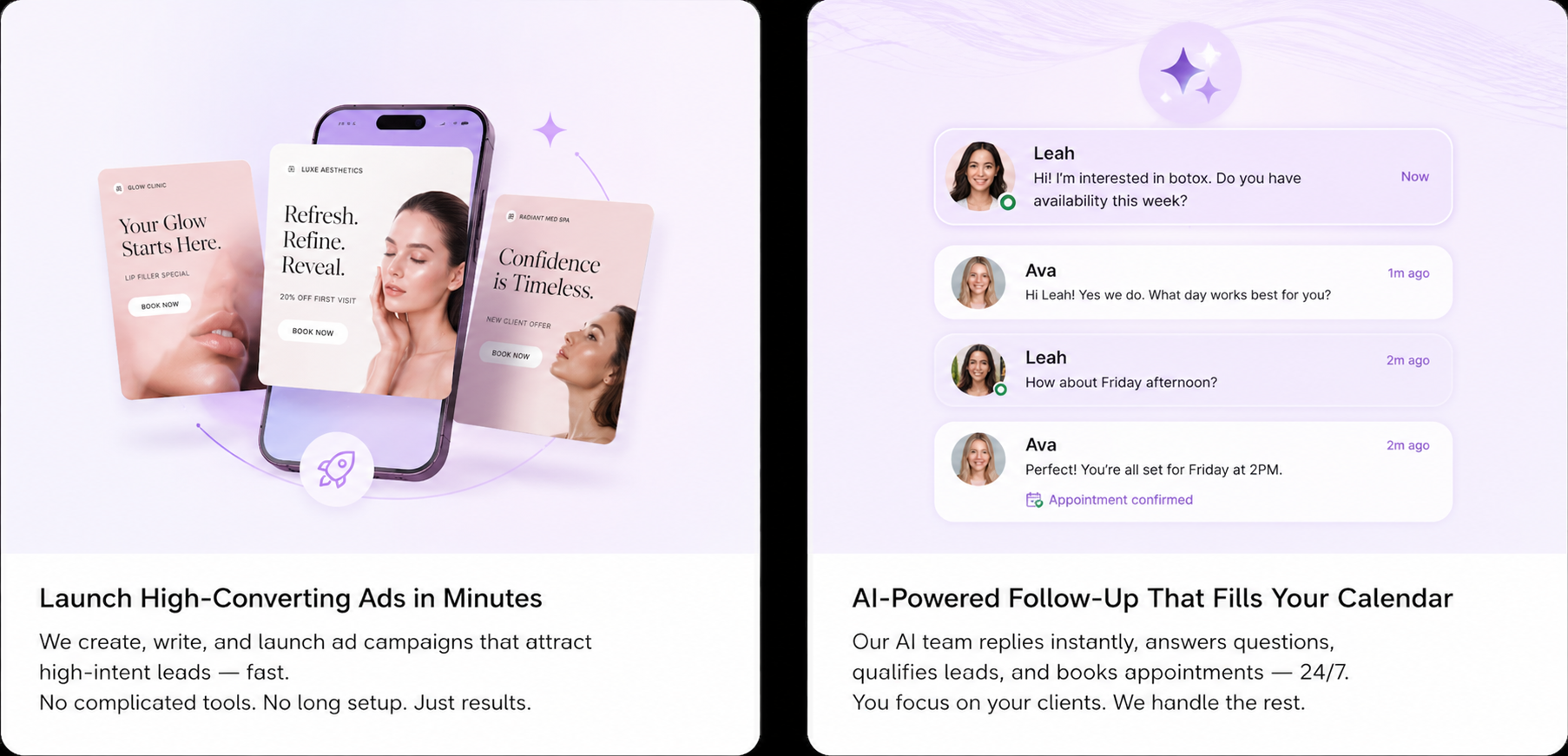 BeyondBooked ad campaigns and AI follow-up booking